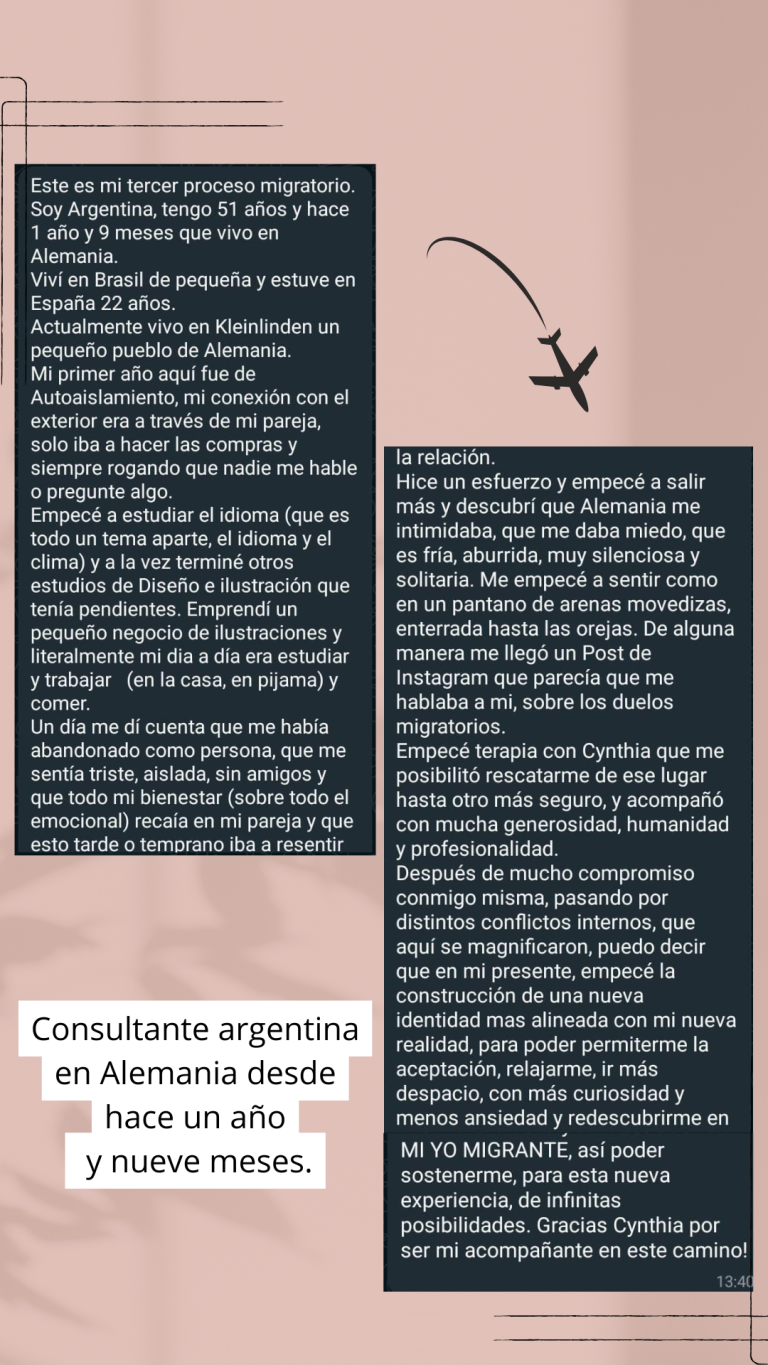 opiniones terapia migrante